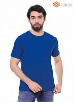 Синий однотонный футболка мужская