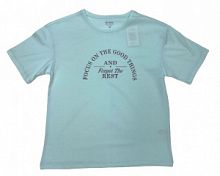 37044 св.голубой(надпись) футболка женская